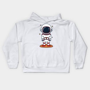 cute astronaut cartoon Kids Hoodie